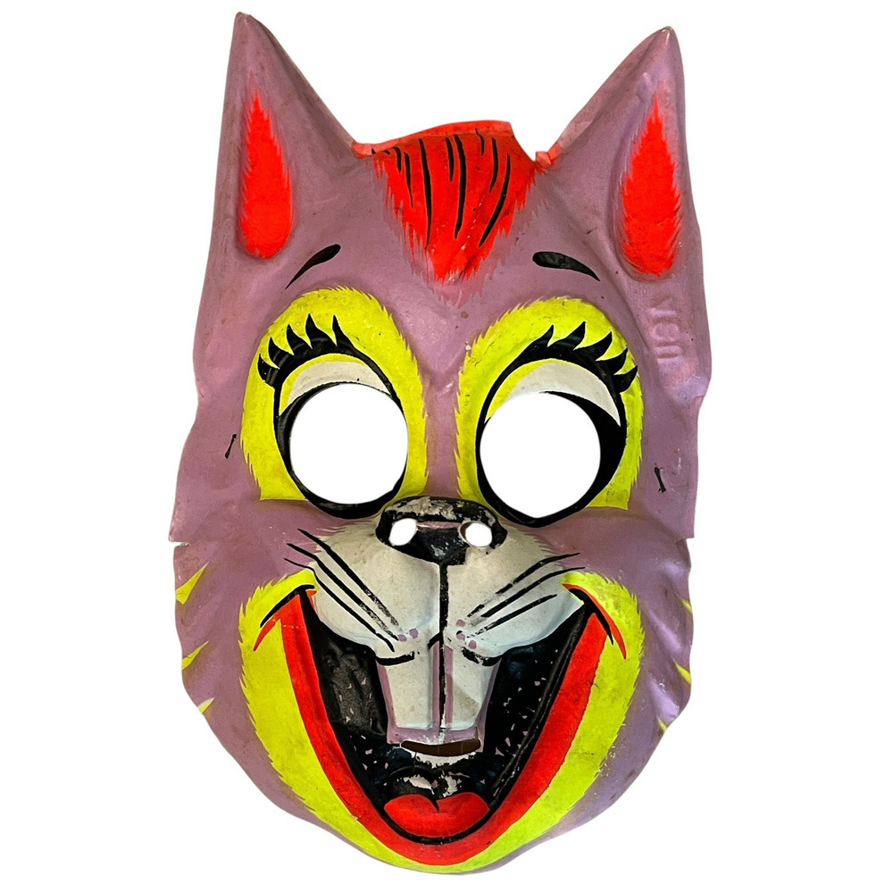 Bunny Rabbit Halloween Costume Mask Made in USA No Brand Psycho Bunny Neon Decor